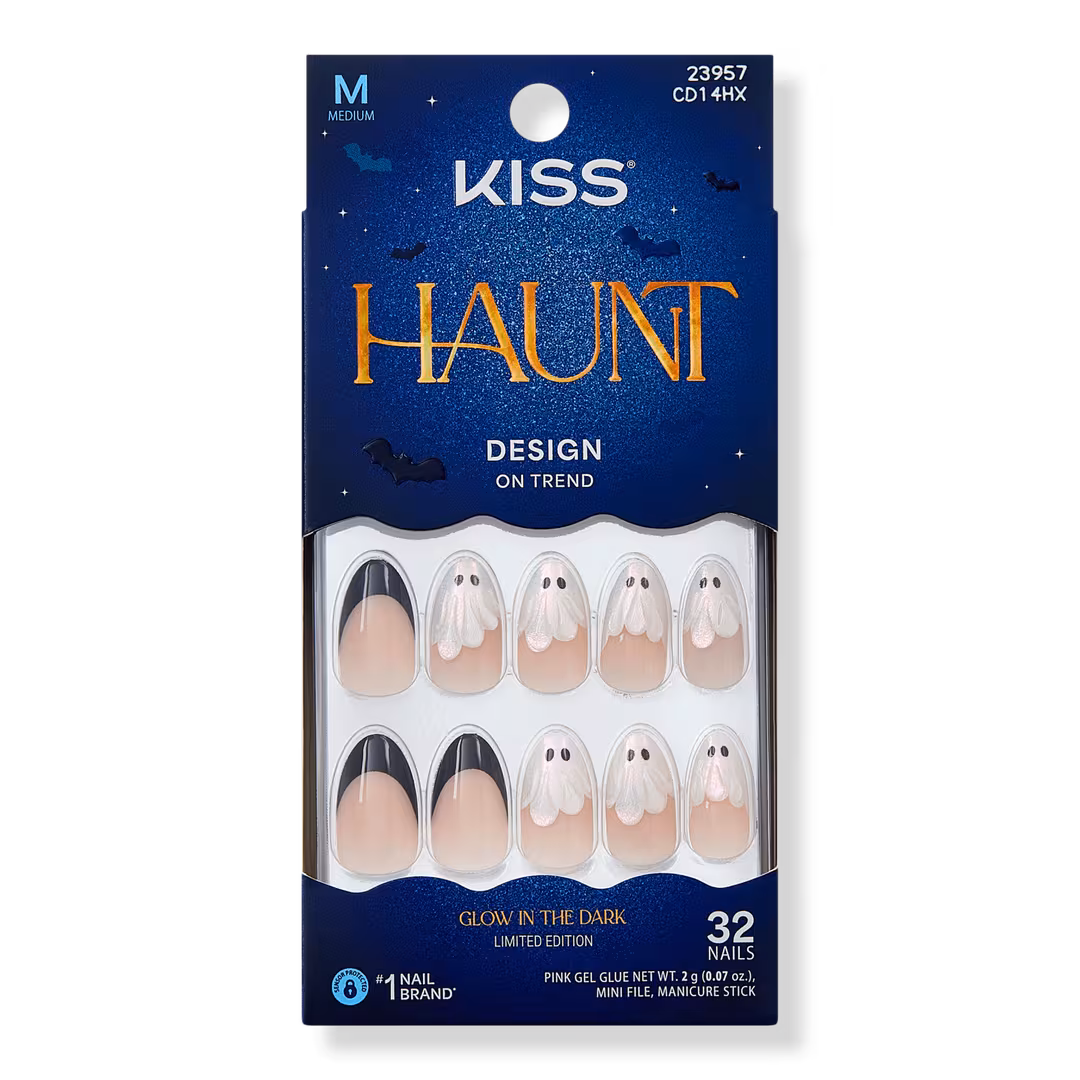 Kiss  Core Design Medium Almond Press On Nails, Midnight Makeover