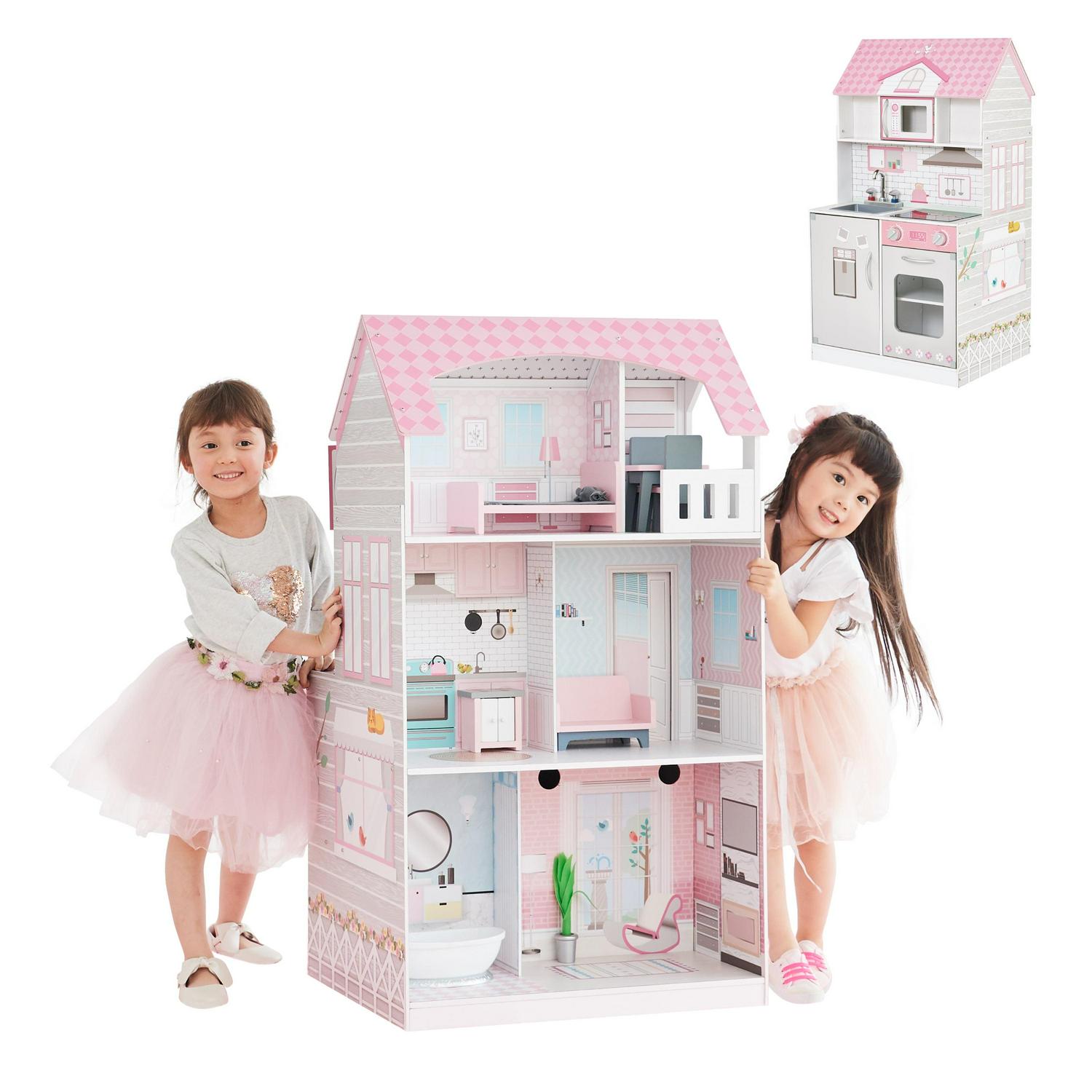 Teamson Kids Wonderland Ariel 2-in-1 Dollhouse/Play Kitchen Set