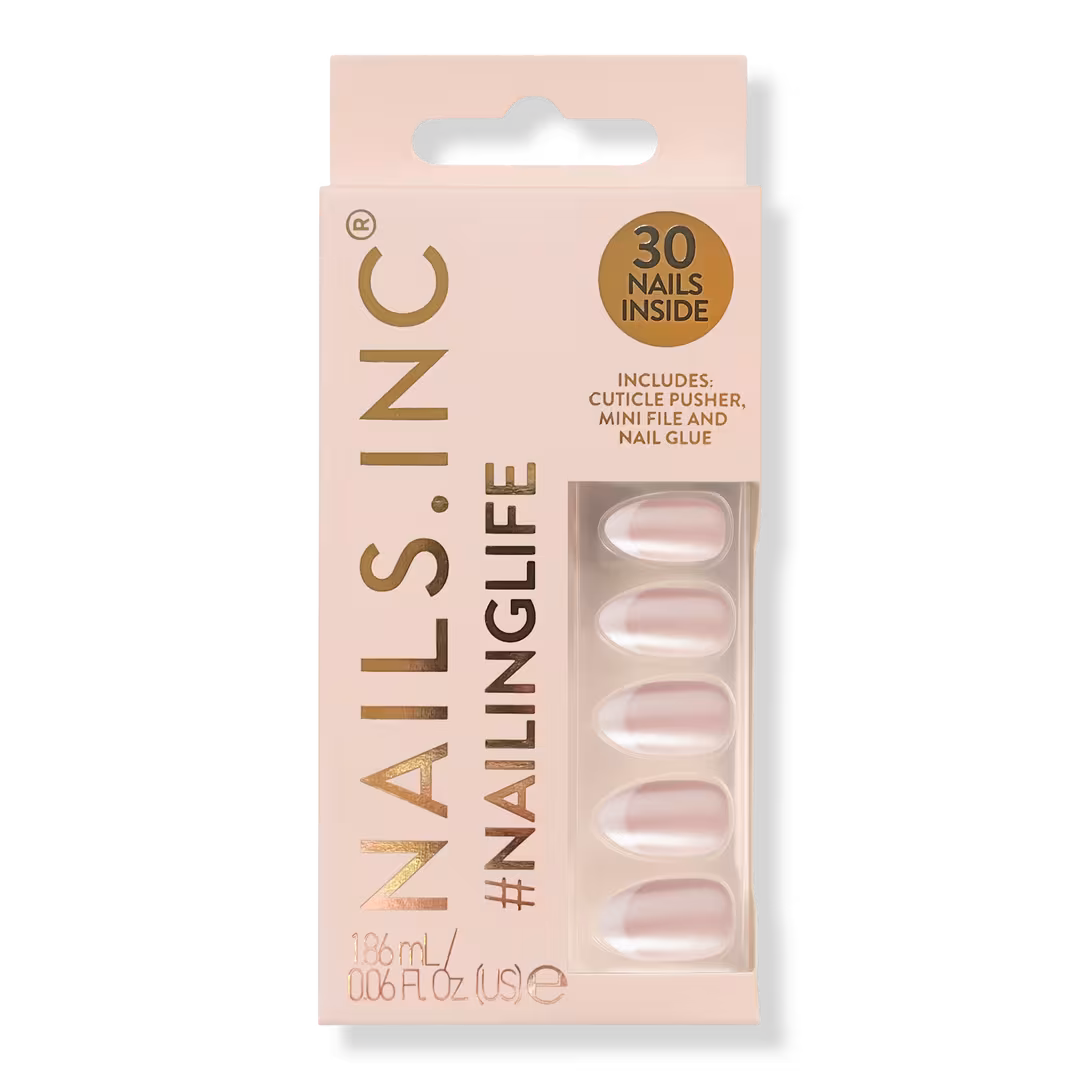 Nails Inc.  NailingLife All Out Olivia Glaze French Tip Press-On Nails