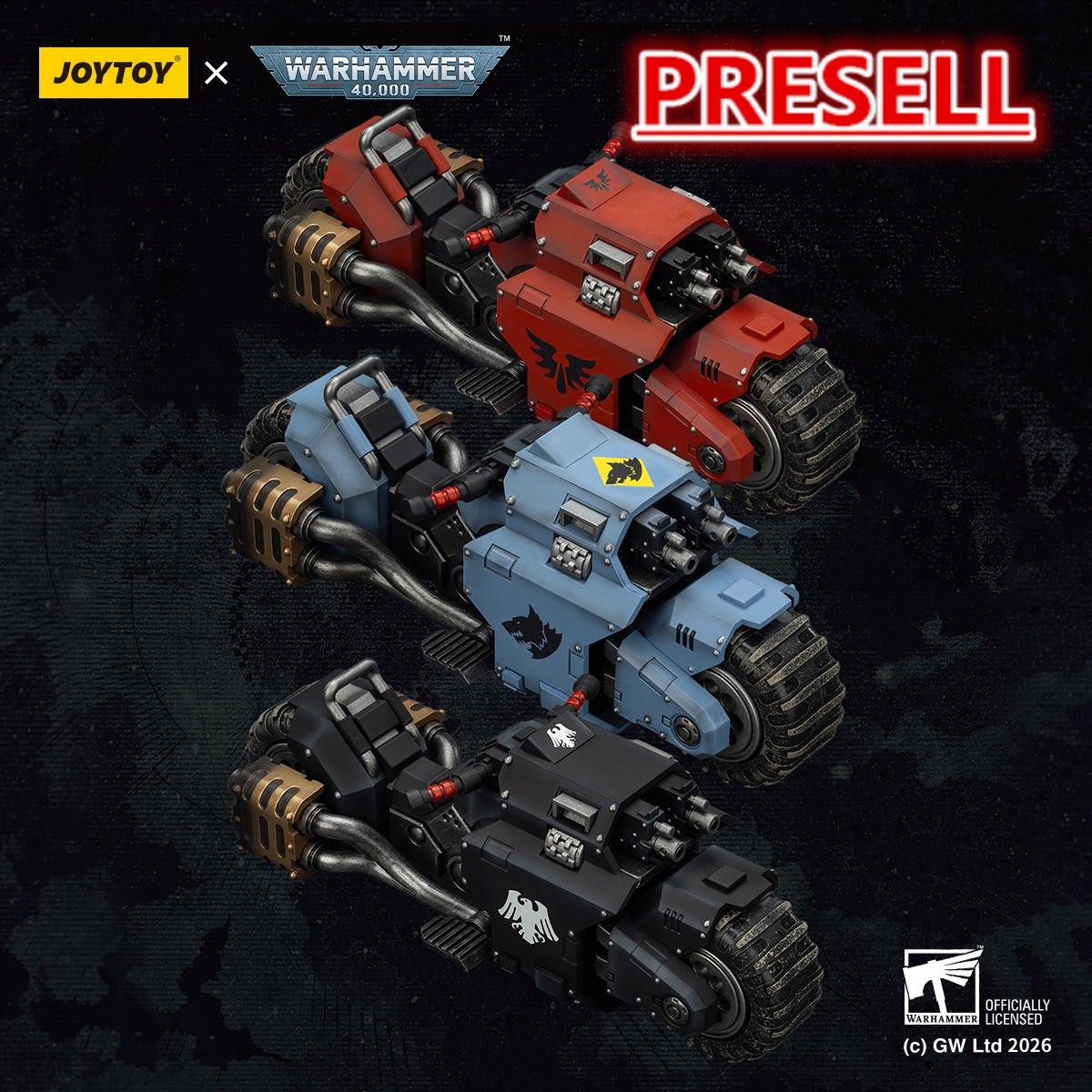 JOYTOY  Warhammer 40k 1: 18 Raider-pattern Combat Bike - JOYTOY WORLD