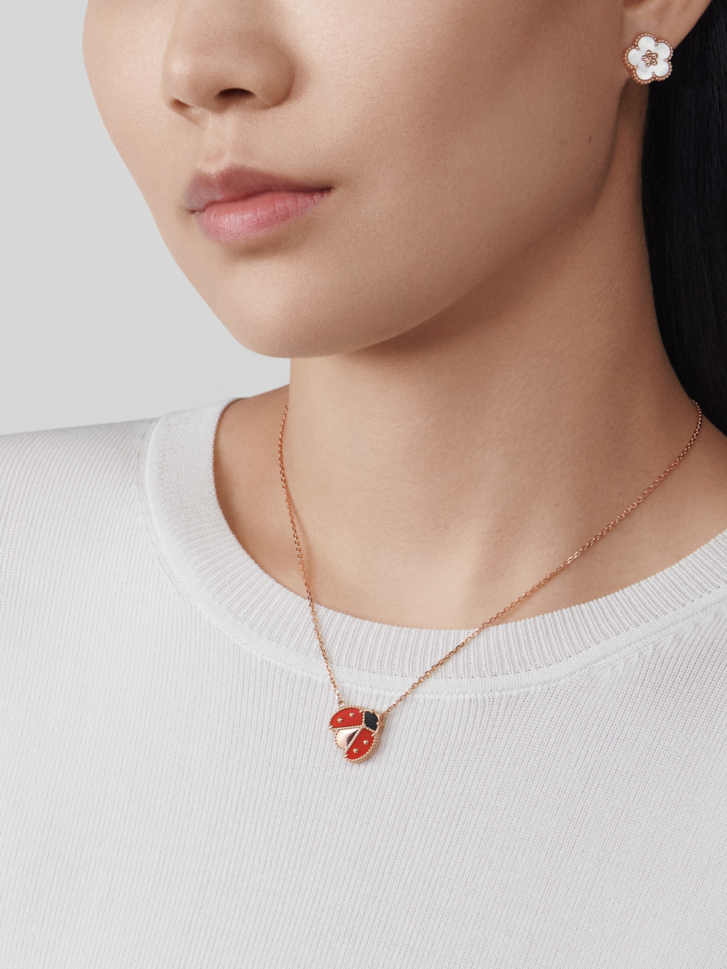Van Cleef & Arpels Lucky Spring pendant, open wings ladybug