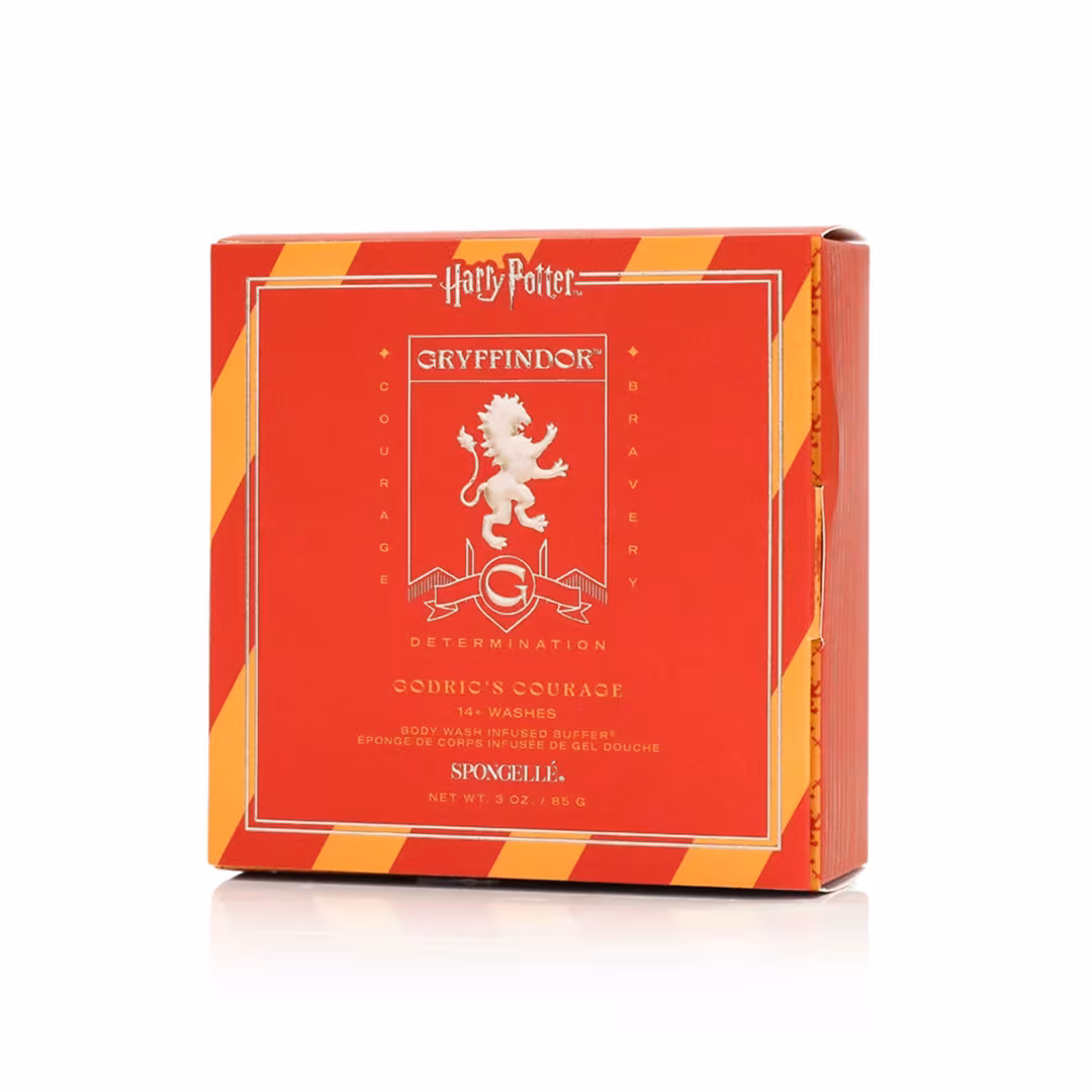 SPONGELLE  Harry Potter™ Gryffindor™ Godric's Courage Body Buffer | Body Wash Infused Buffer