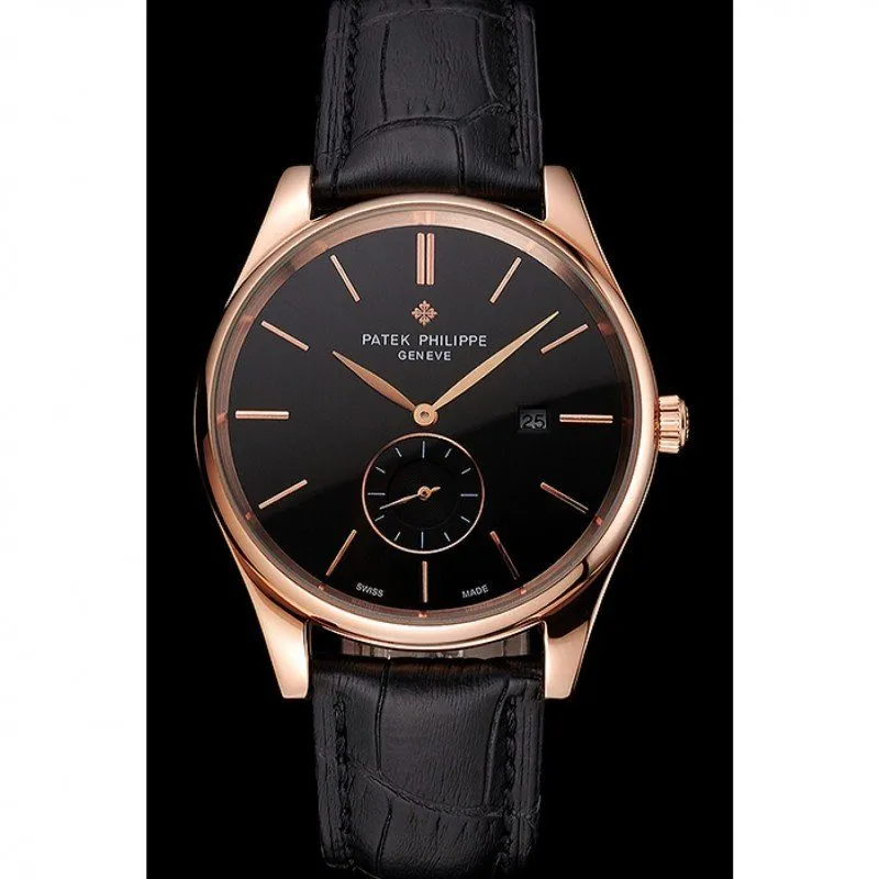 Patek Philippe Calatrava Date Dial Black 40 mm, Rose Gold Plated