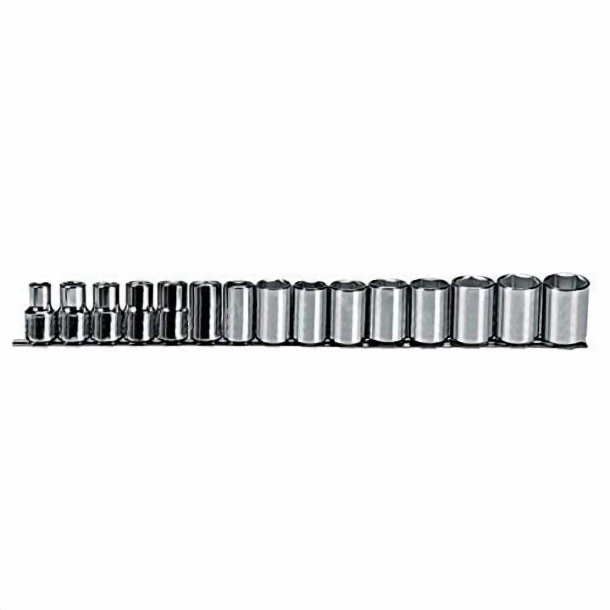 Proto J54205 1/2-Inch 6-Point Chrome Full Polish Drive Metric Socket Set - 15pc