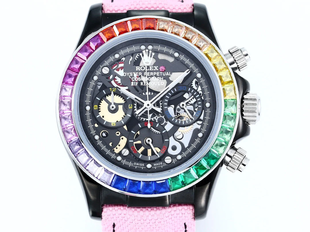 Rolex Watch Daytona 43mm Black Pink Diamond