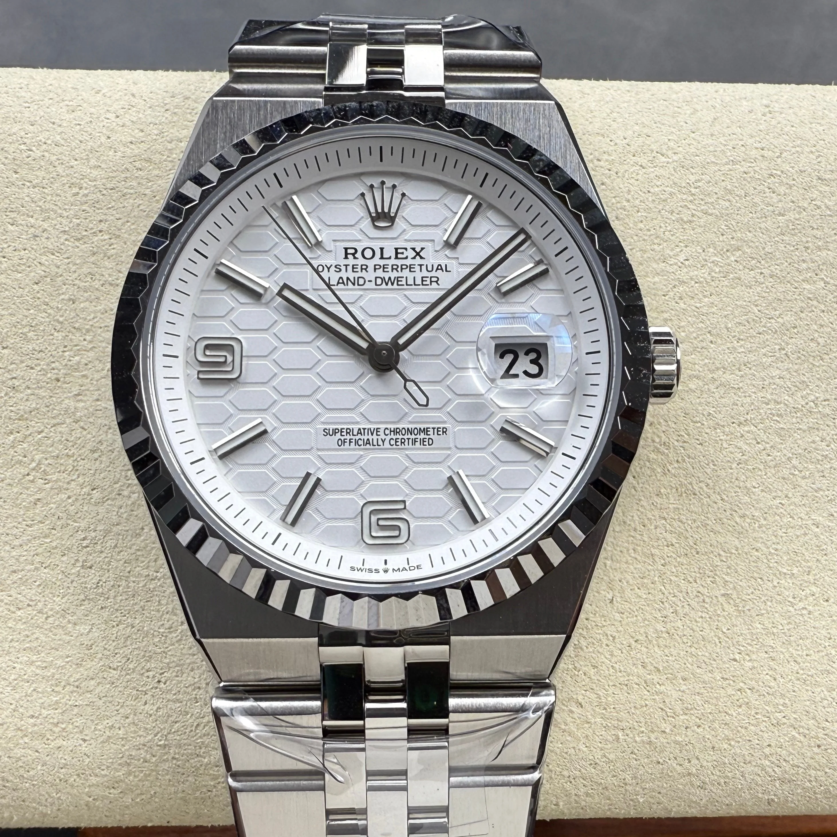 Rolex Watch Land Dweller 40mm Silver White