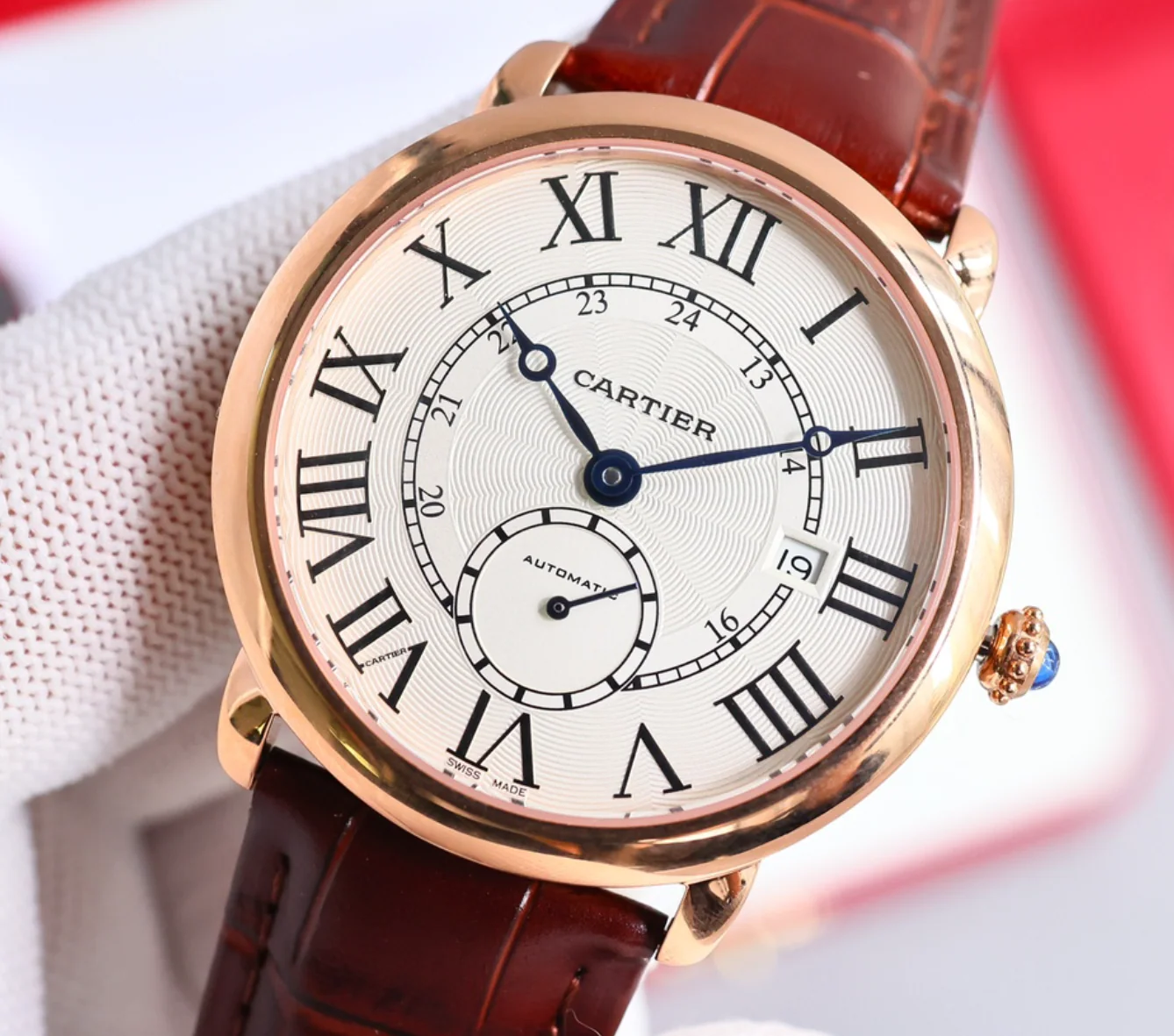 Cartier Watch RONDE LOUIS CARTIE 40MM ROSE GOLD WHITE DIAL