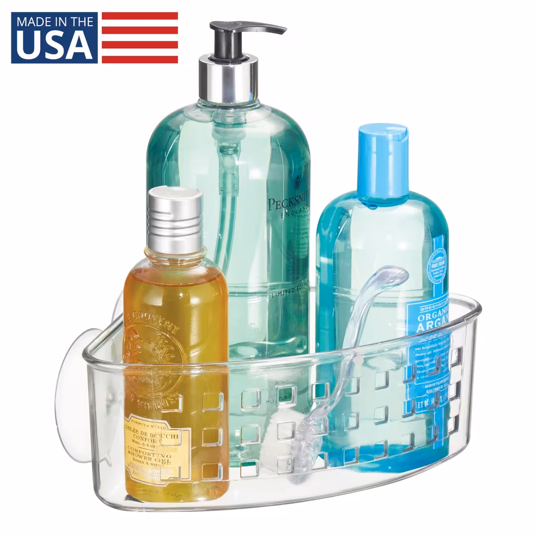 iDesign  Shower Suction Basket in Clear