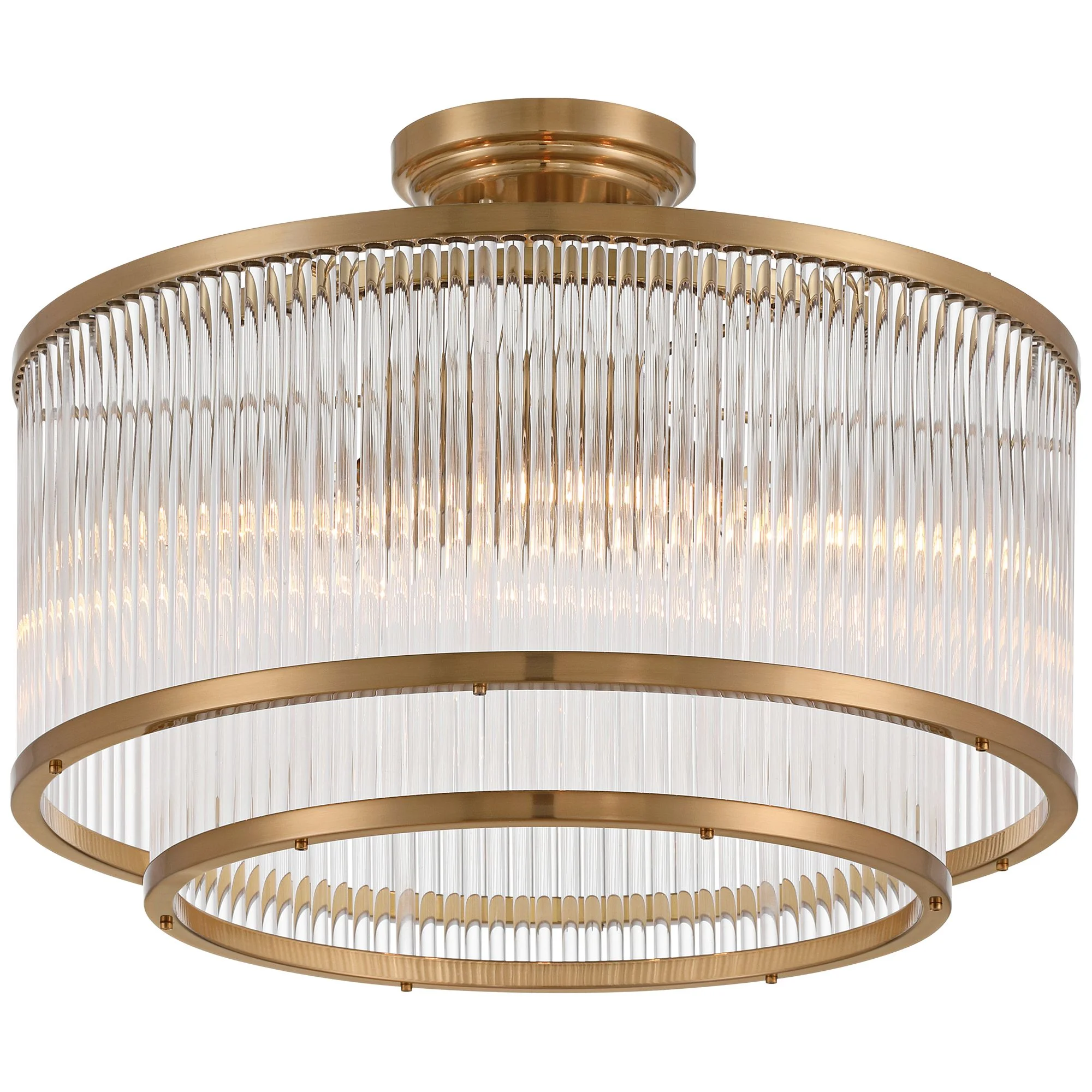 Possini Euro Design Warren 16 1/4" Modern Semi Flush-Mount Ceiling Light Fixture Kitchen Foyer Drum 5-Light Bronze Finish Crystal
