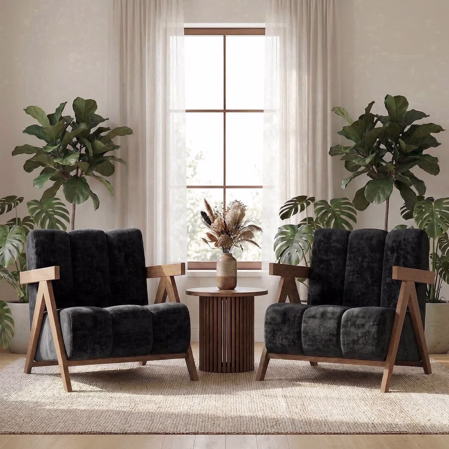 Modern Accent Chair for Living Room Bedroom,Comfy Chenille Reading Chair with Wood Frame,Upholstered Lounge Armchair with Thick High-Elastic Sponge for Apartment & Waiting Room,White