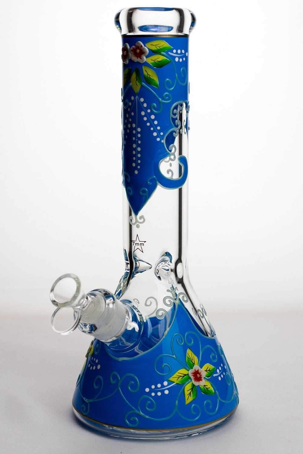 13 Luminous heavy glass flower artwork beaker bong