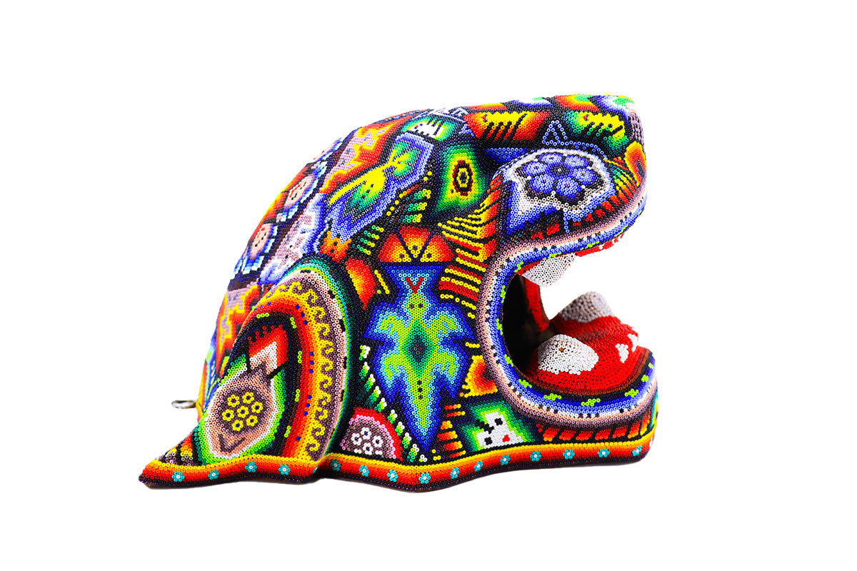 Cabeza Jaguar - Obra de Arte Huichol