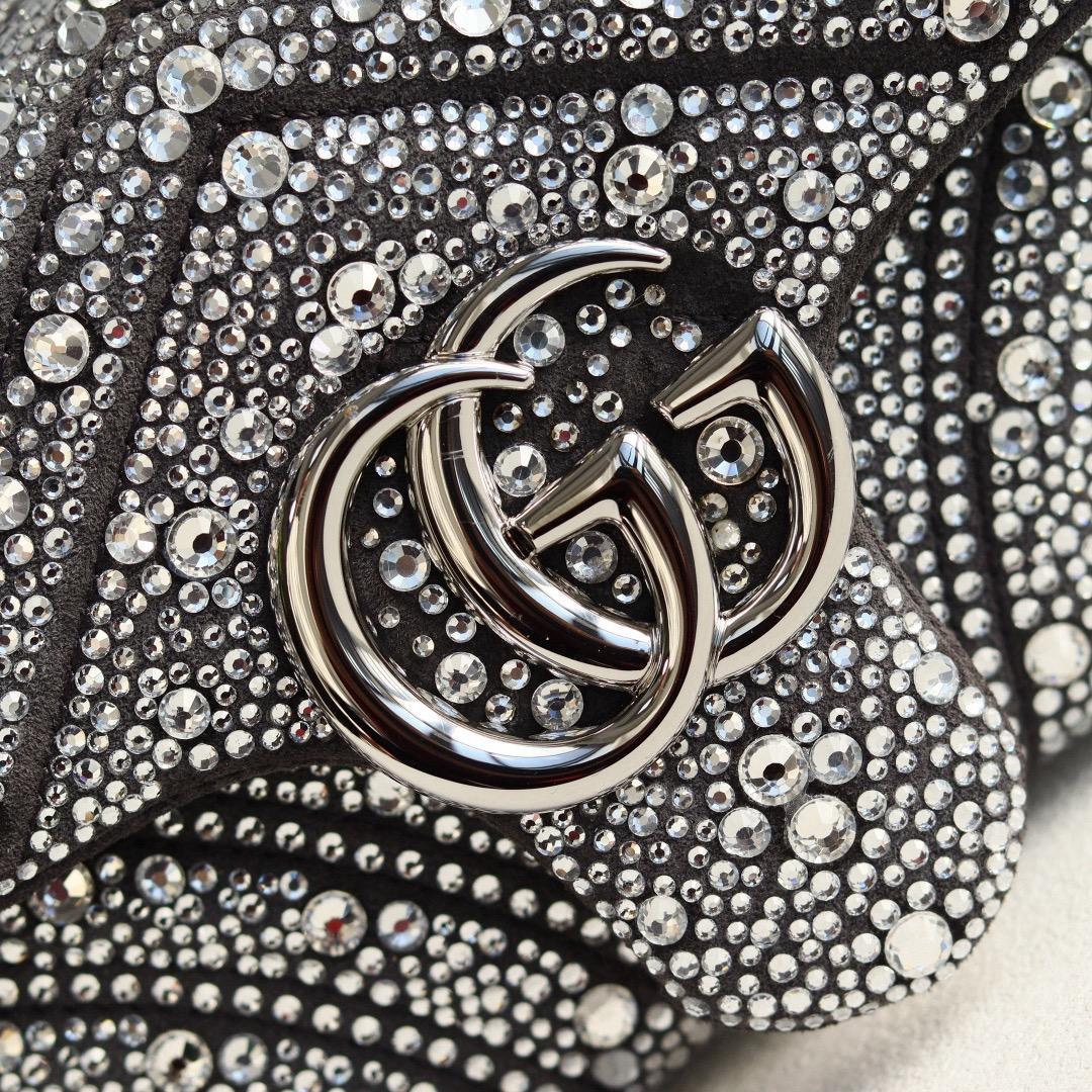 Gucci Marmont Crystal-Embellished Small Shoulder Bag