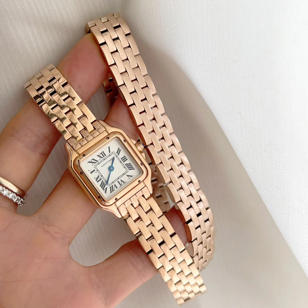 Cartier Watch Panthere 22mm Pink Gold Double Chain 44cm