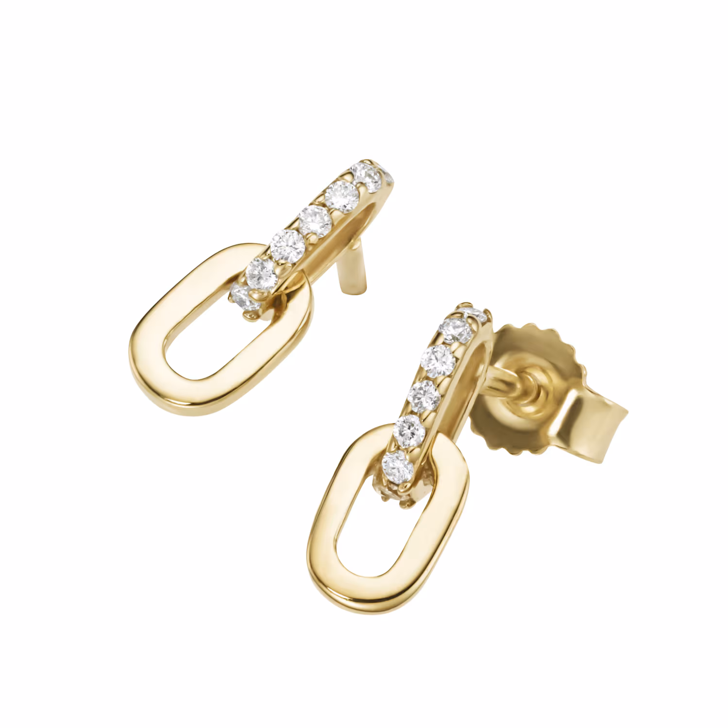 Ohrstecker beweglich mit Brillanten, Gold 585