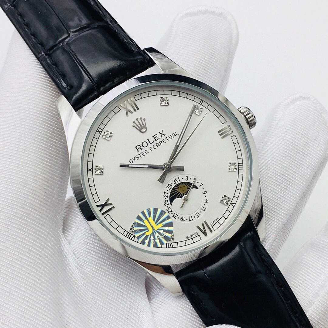 Rolex Watch OYSTER PERPETUAL 41 MOONPHASE STEEL CASE WHITE DIAL Watch