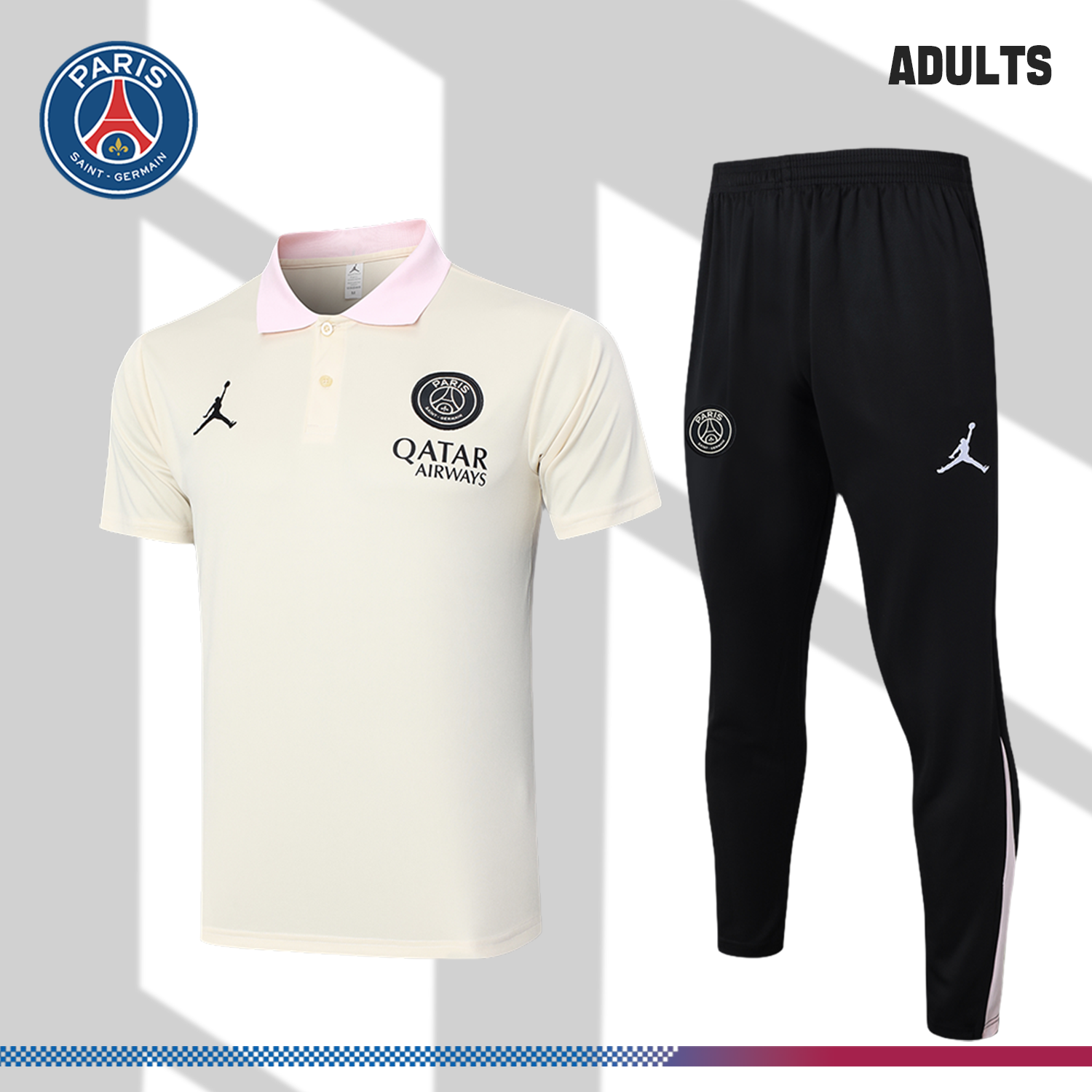 24/25 Paris Saint-Germain Almond Colour Polo Shirt (Adult Kit)