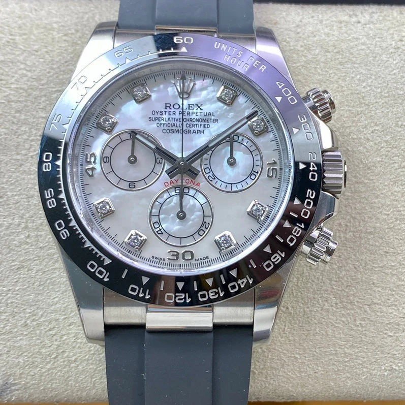 Rolex Watch DAYTONA STEEL CASE CERAMIC WHITE MOP DIAMOND NUMERALS Watch