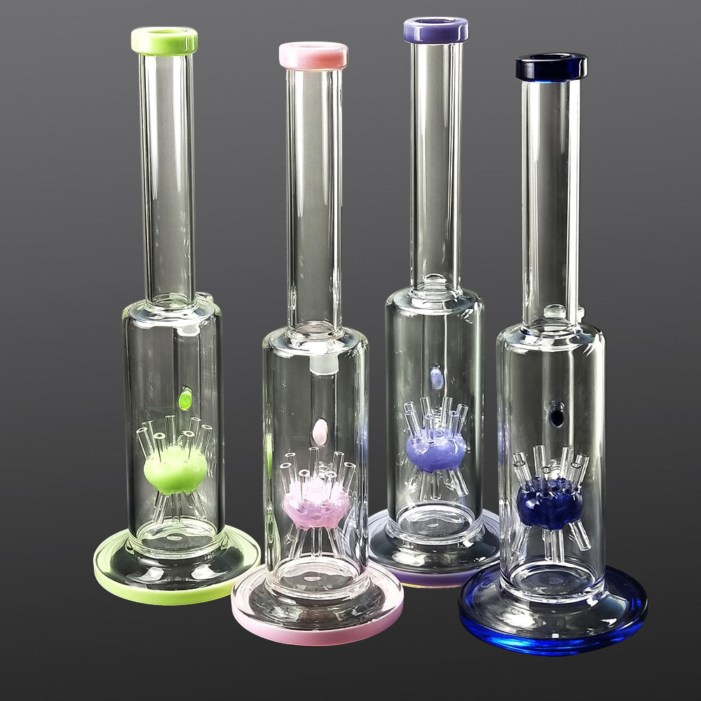 13 Straight Sprinkler Perc Glass Bong