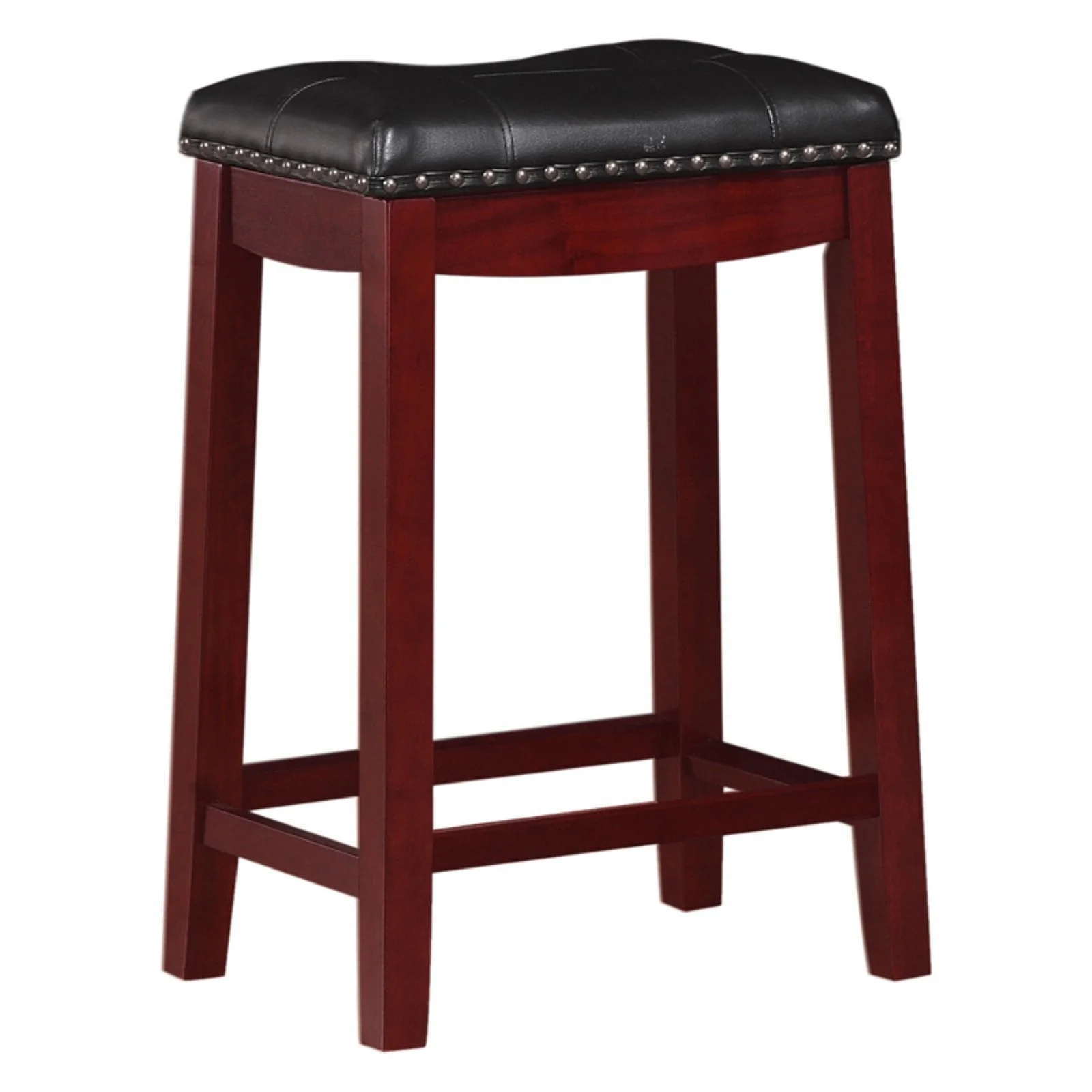 Angel Line Cambridge 24" Padded Saddle Stool, White w/ Gray Cushion, Set of 2