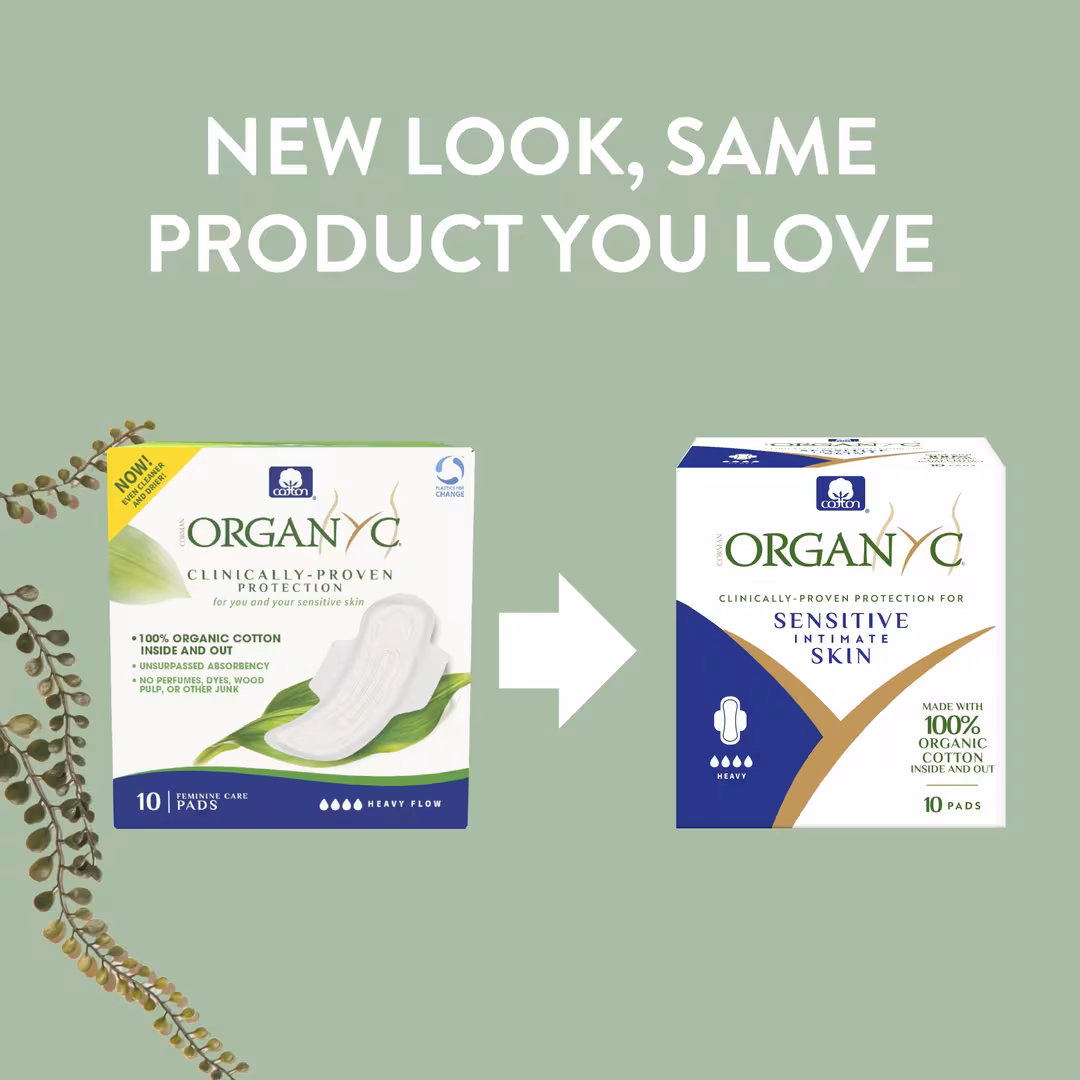 Organyc  100% Certified Organic Cotton Inside and Out Feminine Pads, Heavy Flow