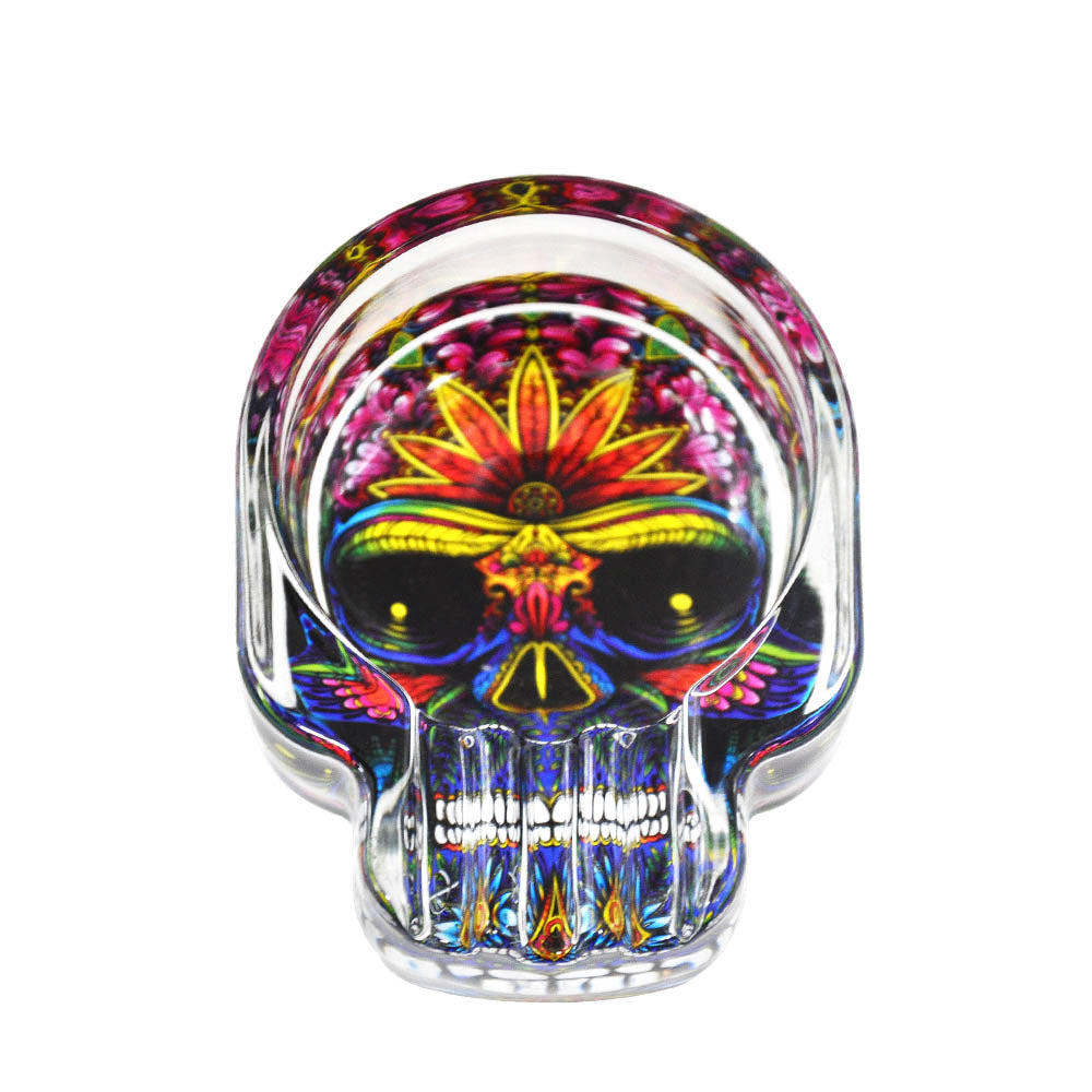 Skull Glass Cigarette Ashtray (Random Pattern)