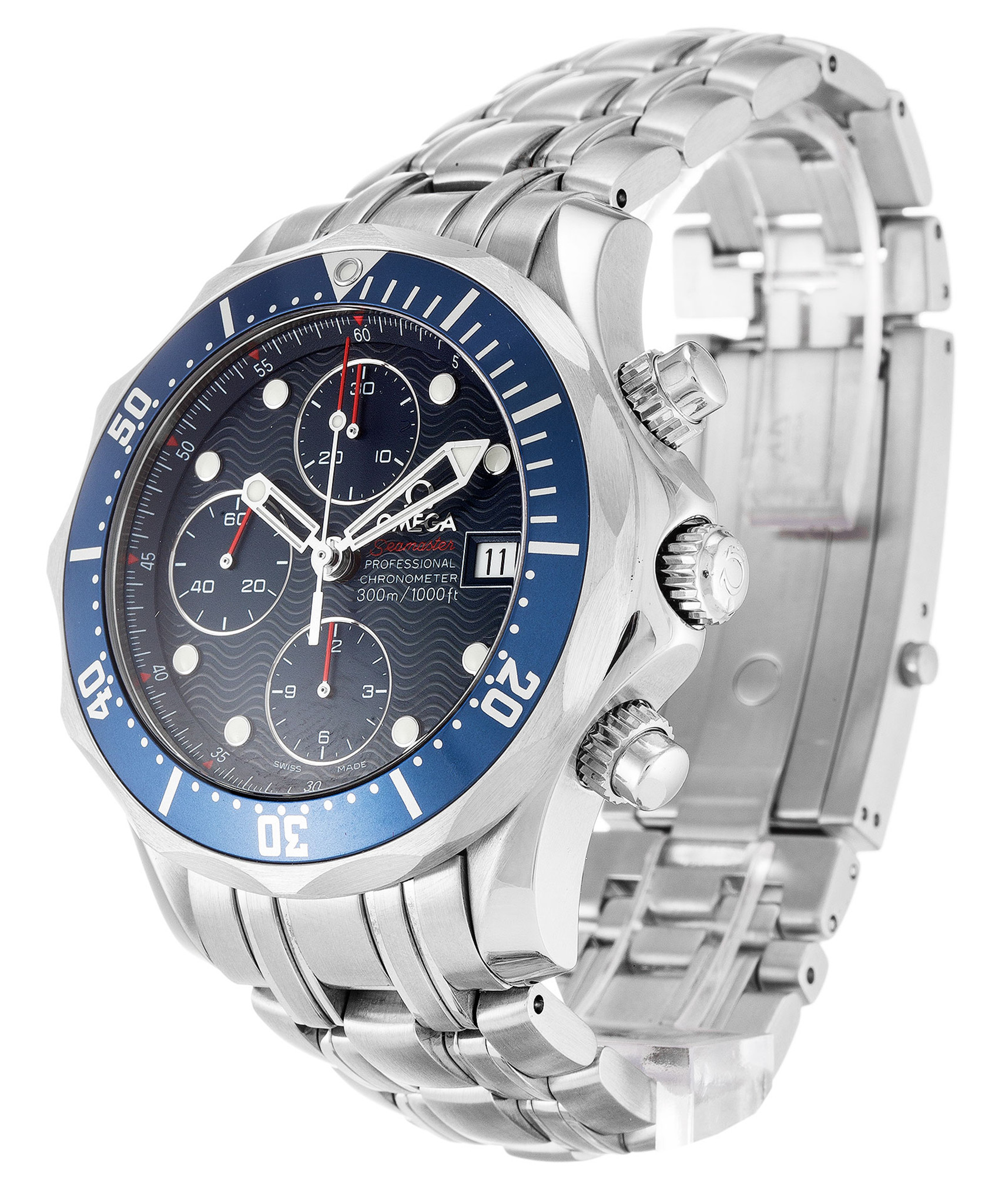 Replica Omega Seamaster Chrono Diver Blue Case Stick Markers 2225.80.00 41.5MM