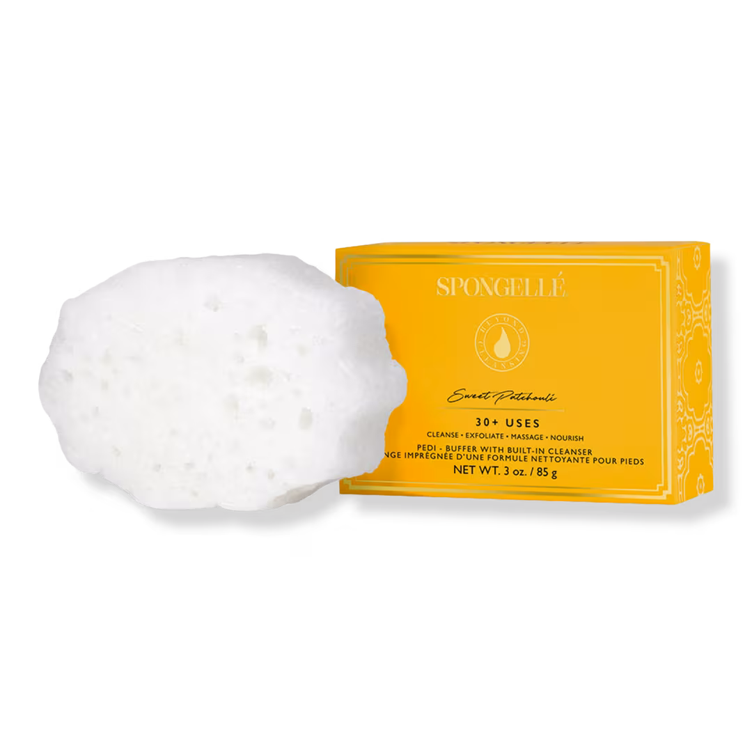 SPONGELLE  Sweet Patchouli Pedi Buffer | All-in-One Pedi Treatment