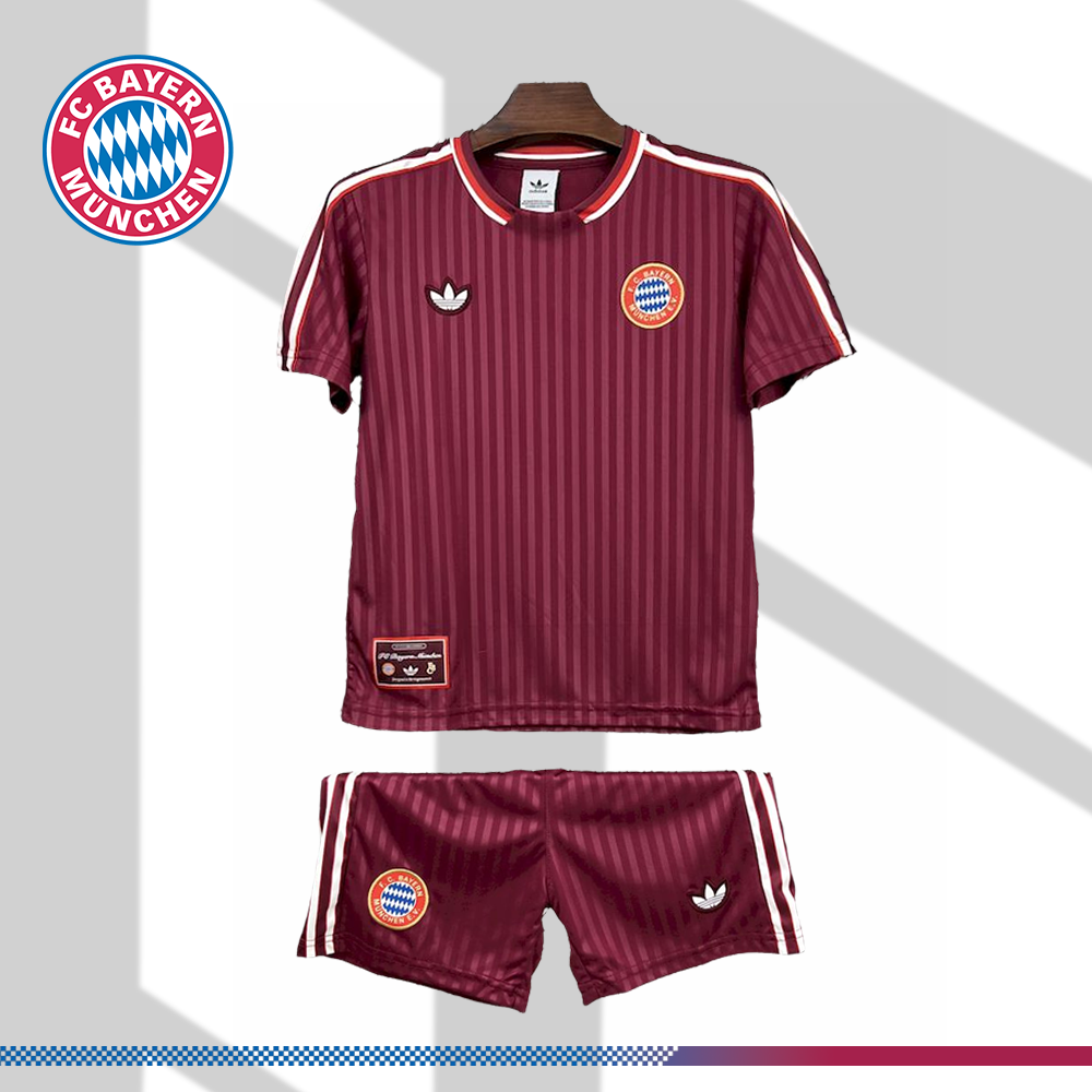 2025/2026 Bayern Munich Retro Home Football Shorts (Kids Kit socks)