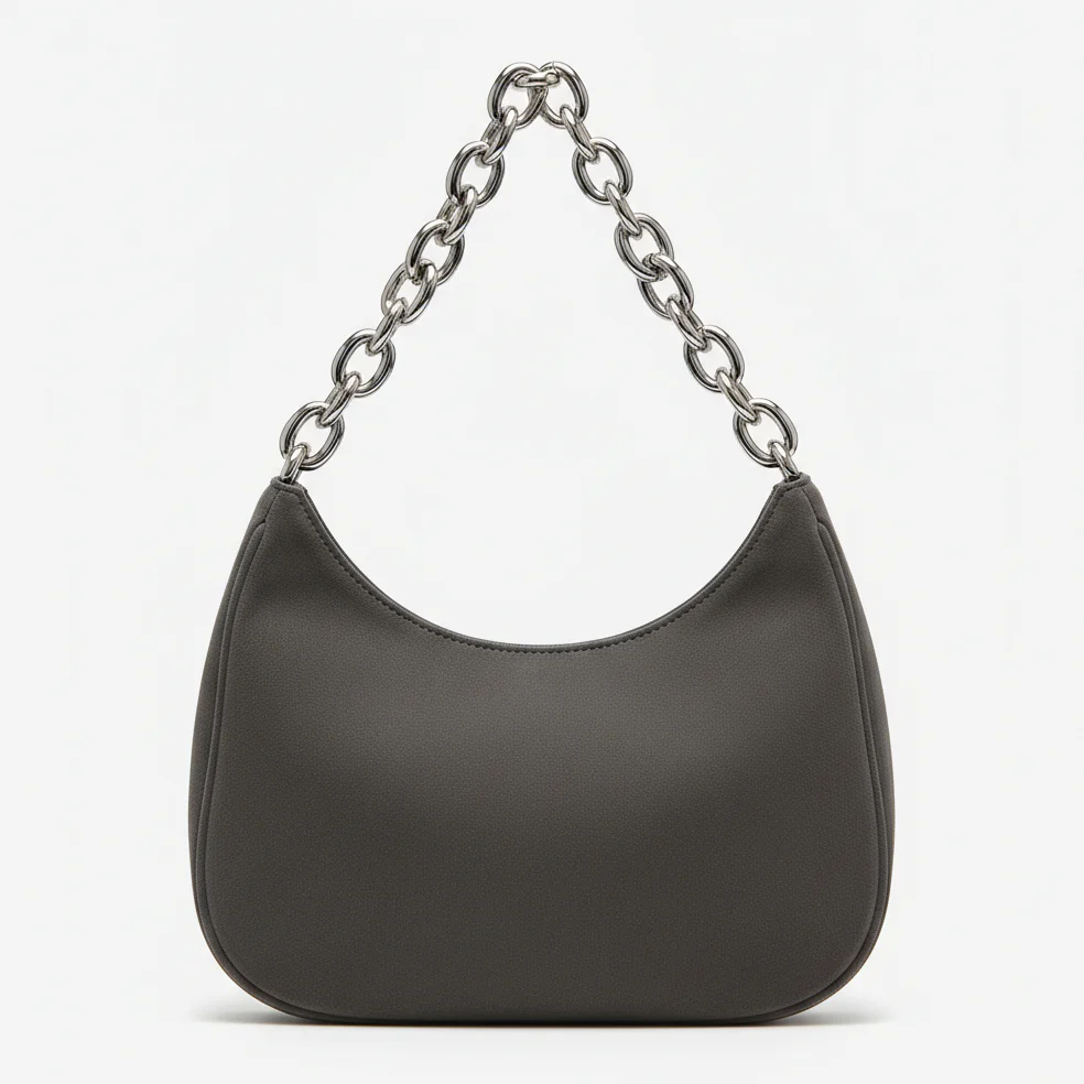 Charcoal Chain Strap Hobo