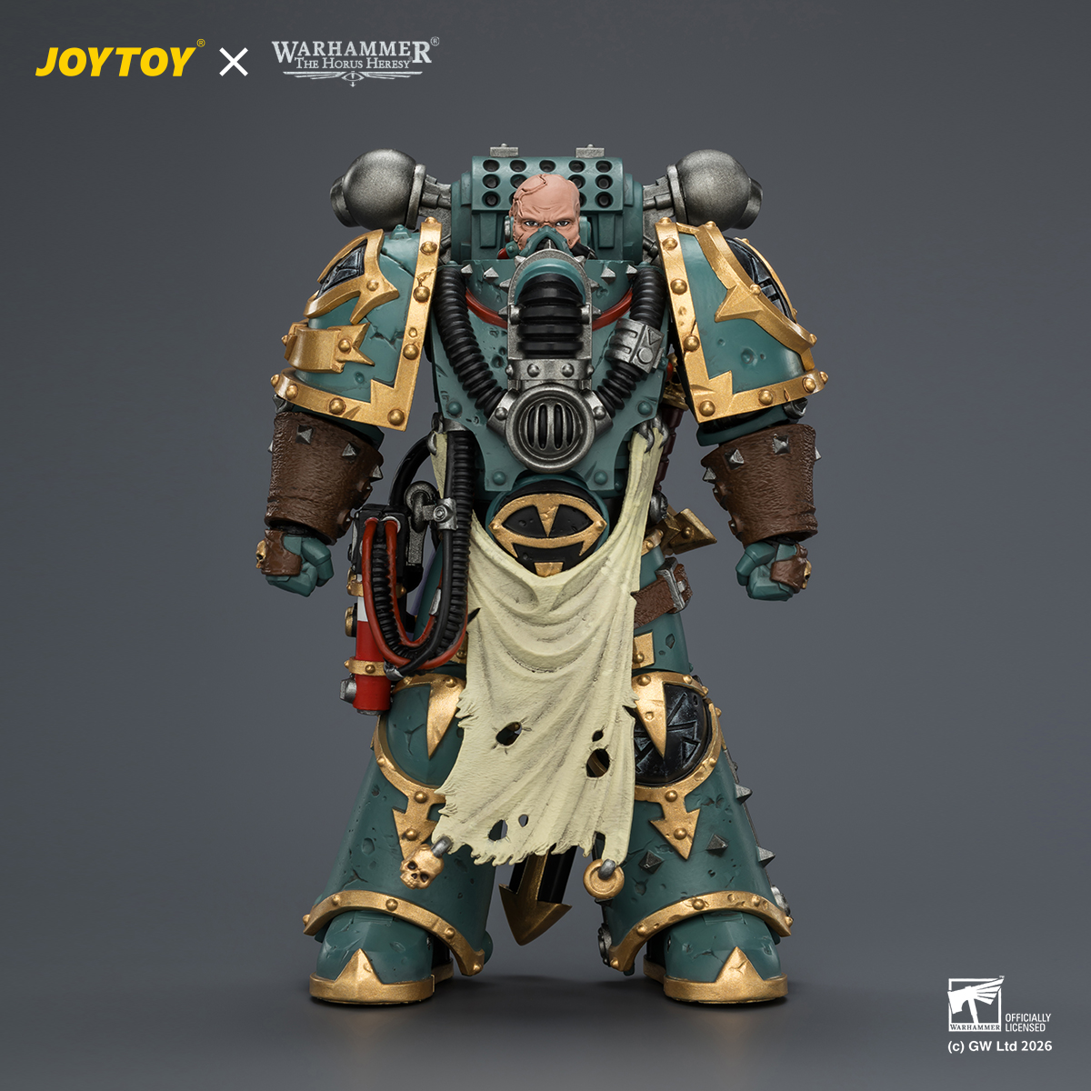 JOYTOY JT04339 Warhammer The Horus Heresy 1:18 Sons of Horus Maloghurst the Twisted the Warmaster's Equerry with Legion Standard and Banestrike Bolter - JOYTOY WORLD
