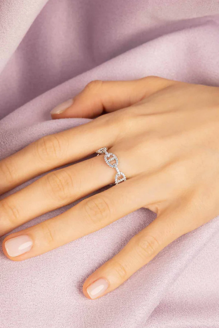 Anello Maglia Marine - Argento