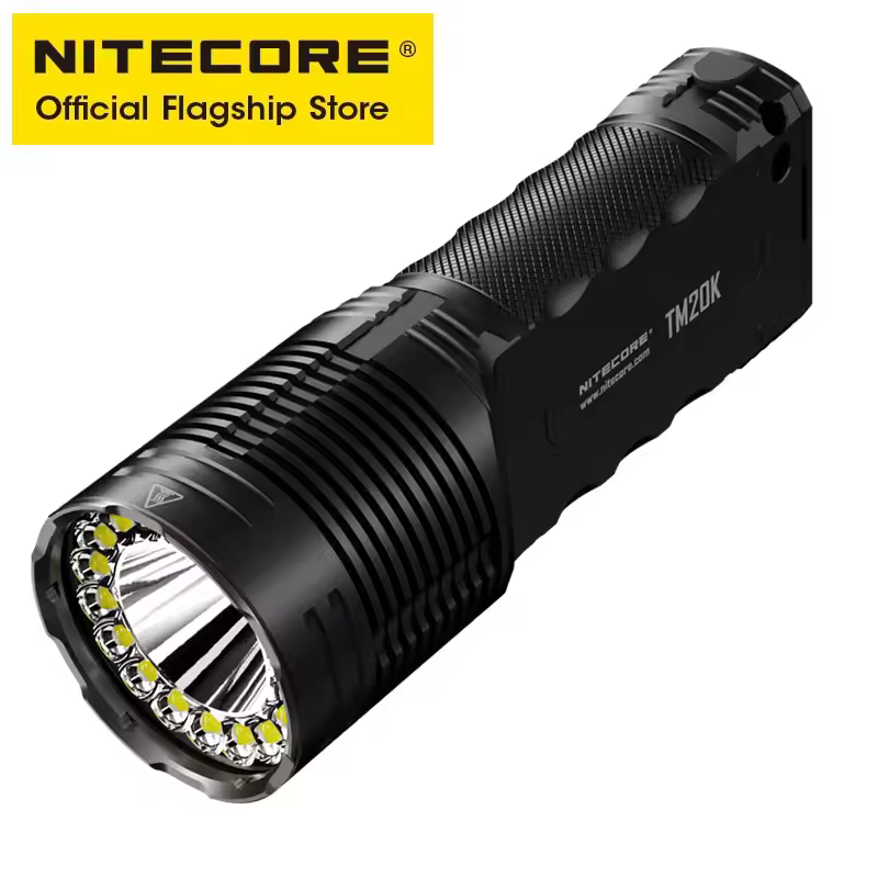 NITECORE TM20K Tactical Flashlight Powerful USB Rechargeable Super Bright QC Fast Charge LED Searchlight, Built in 21700 Battery