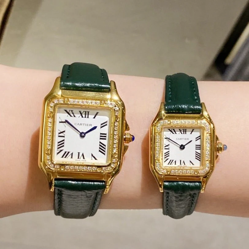 Cartier Watch PANTHERE DE CARTIE DIAMOND BEZEL LEATHER