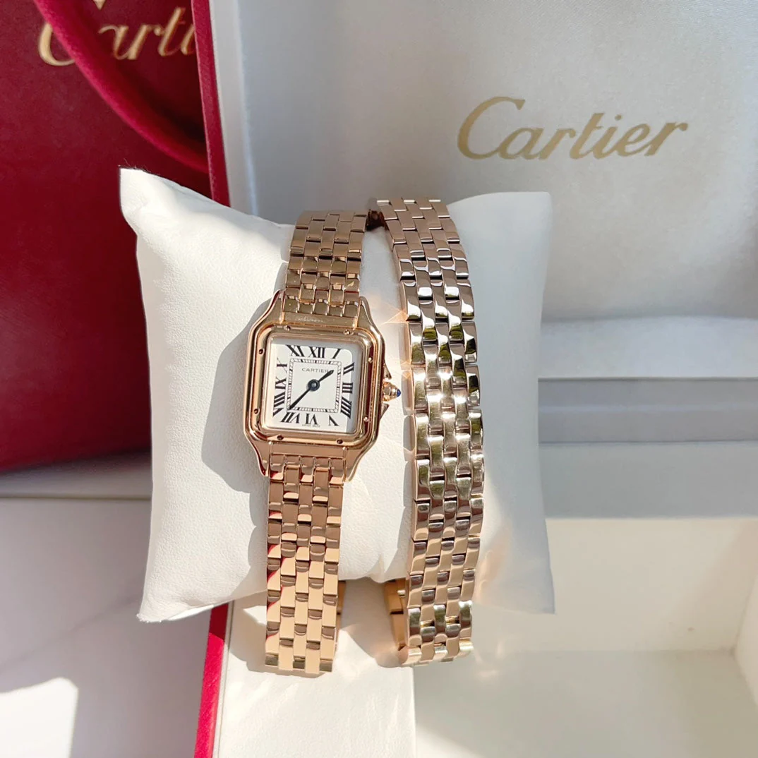 Cartier Watch Panthere 22mm Pink Gold Double Chain 44cm