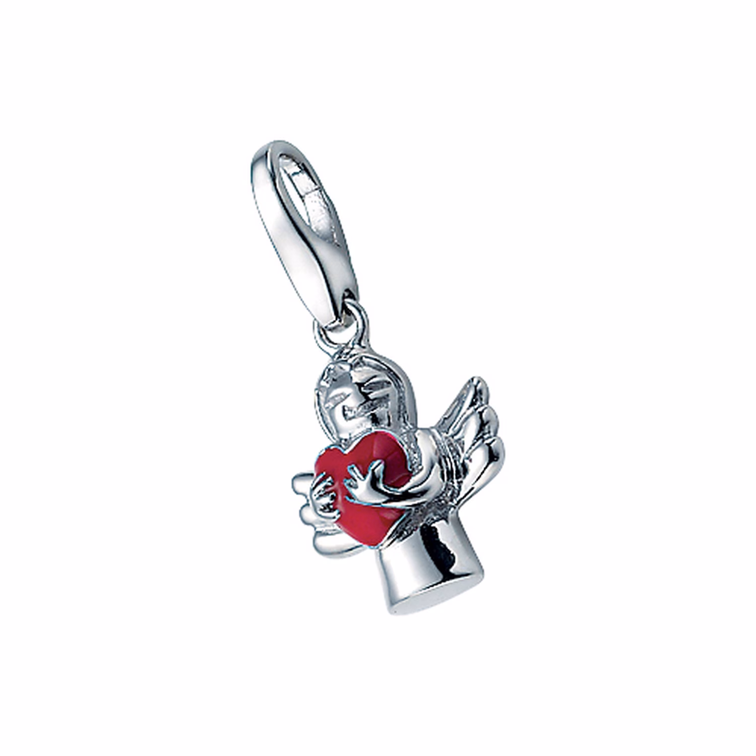Charm Engel mit rotem Herz, Silber 925