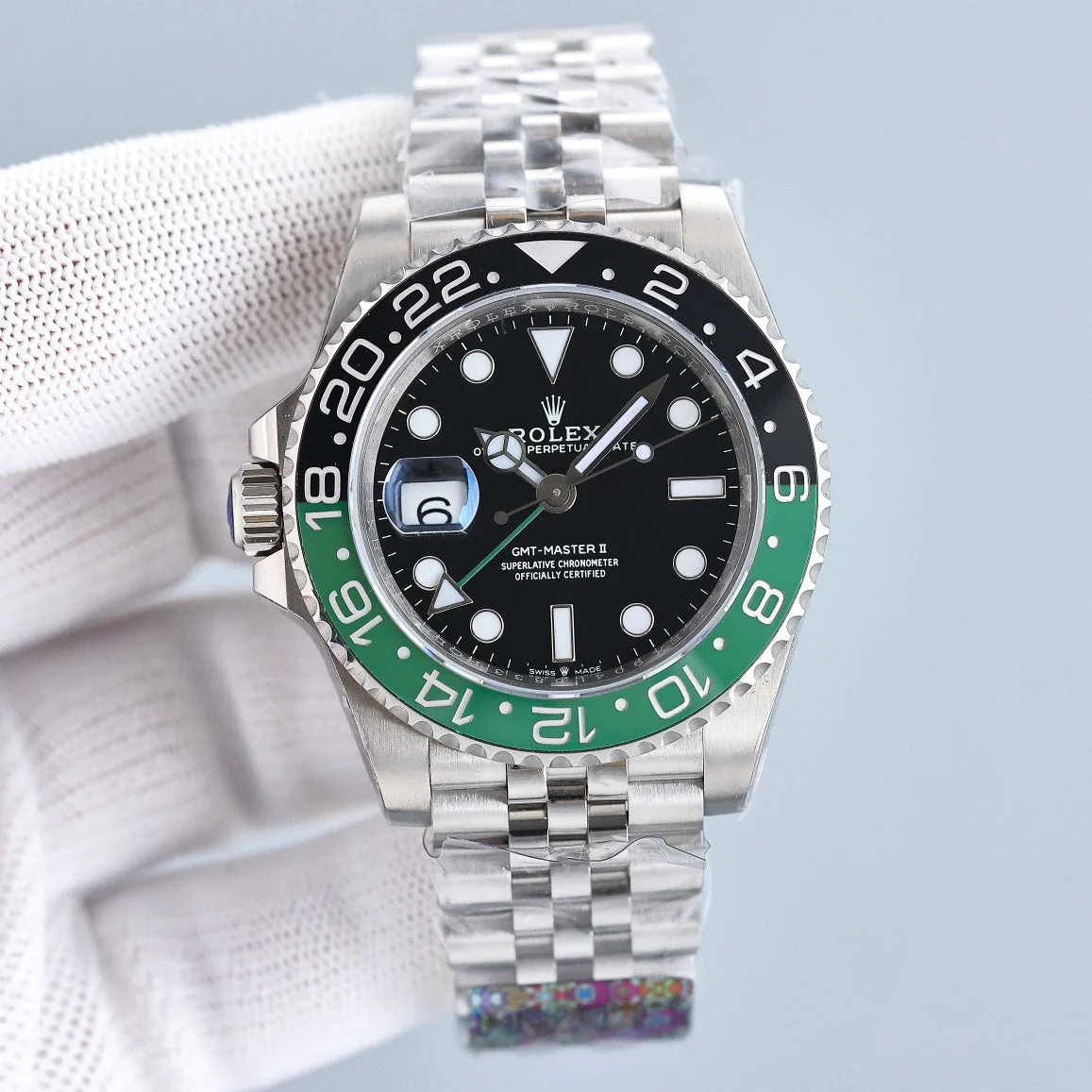 Rolex Watch GMT-MASTER II CUSTOM GREEN BLACK BEZEL JUBILEE BRACELET Watch