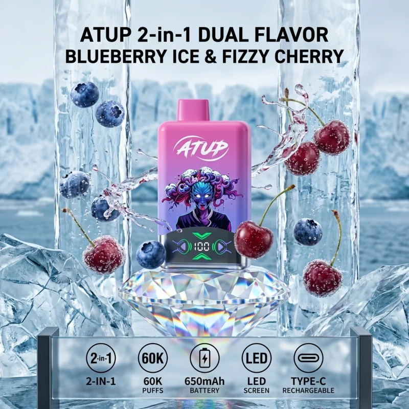 ATUP 2 in 1 60K - Blueberry ice & Fizzy cherry