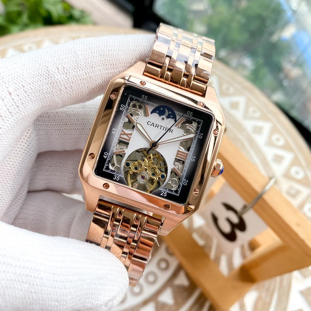 Cartier Watch SANTOS 42 GOLD CASE SKELETON DIAL