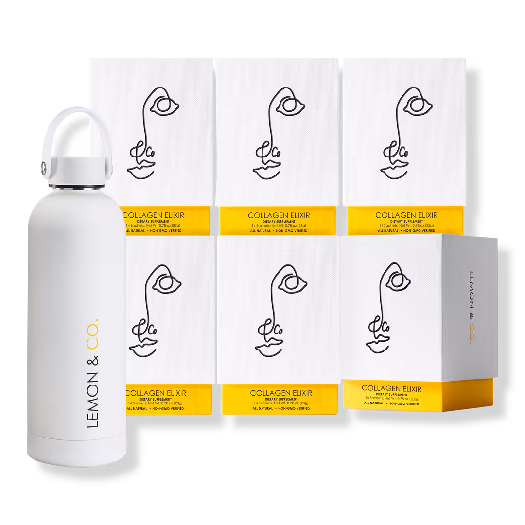 Lemon and Co. Collagen  Liquid Collagen Drink Mix | Daily Elixir with Marine Collagen & Vitamin C, 12-Week Bundle