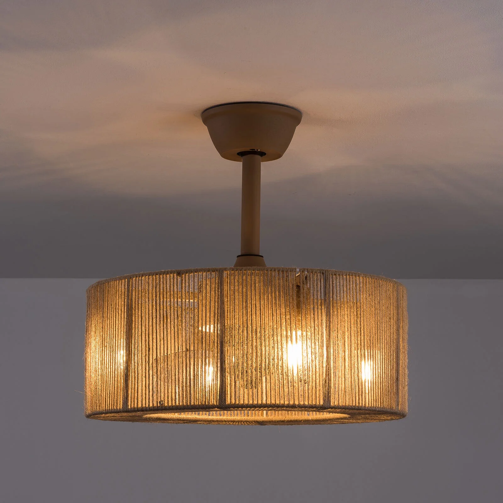 Caged Ceiling Fan Light 6 Speeds Living Room Chandelier Hanging Lamp with Remote