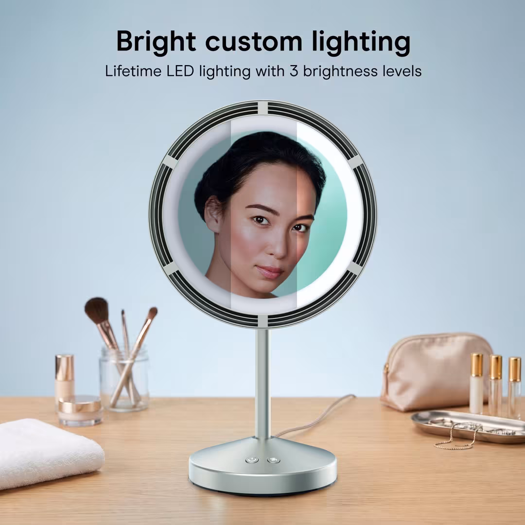 Conair  Brushed Satin Nickel Lighted Fan Mirror