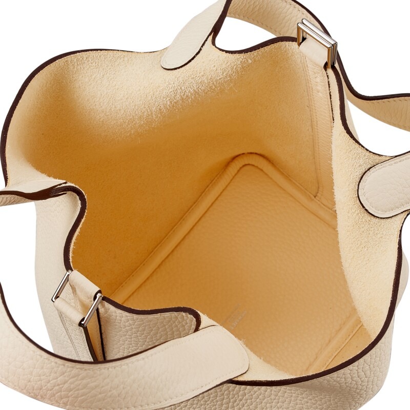 Hermes Clemence Picotin Lock Bag Silver Hardware-White Bag