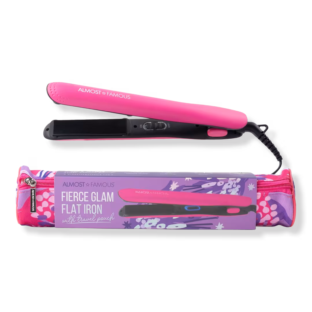 Almost Famous  Fierce Glam Tourmaline Flat Iron with Travel Pouch