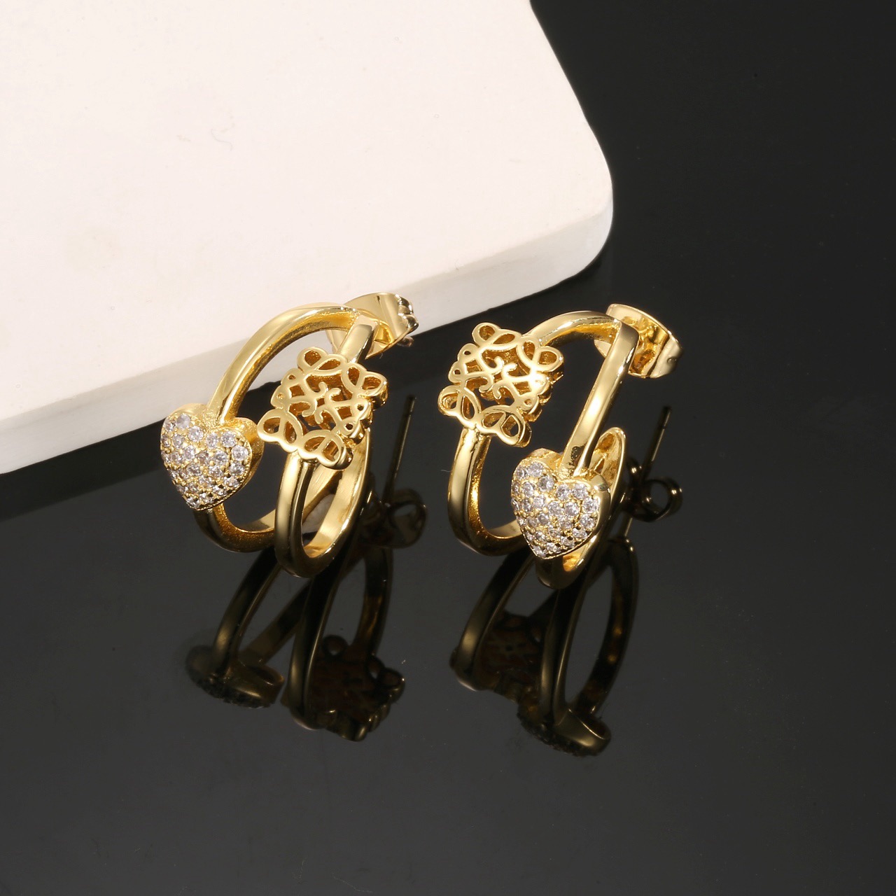 Loewe Gold Double Hoop Earrings