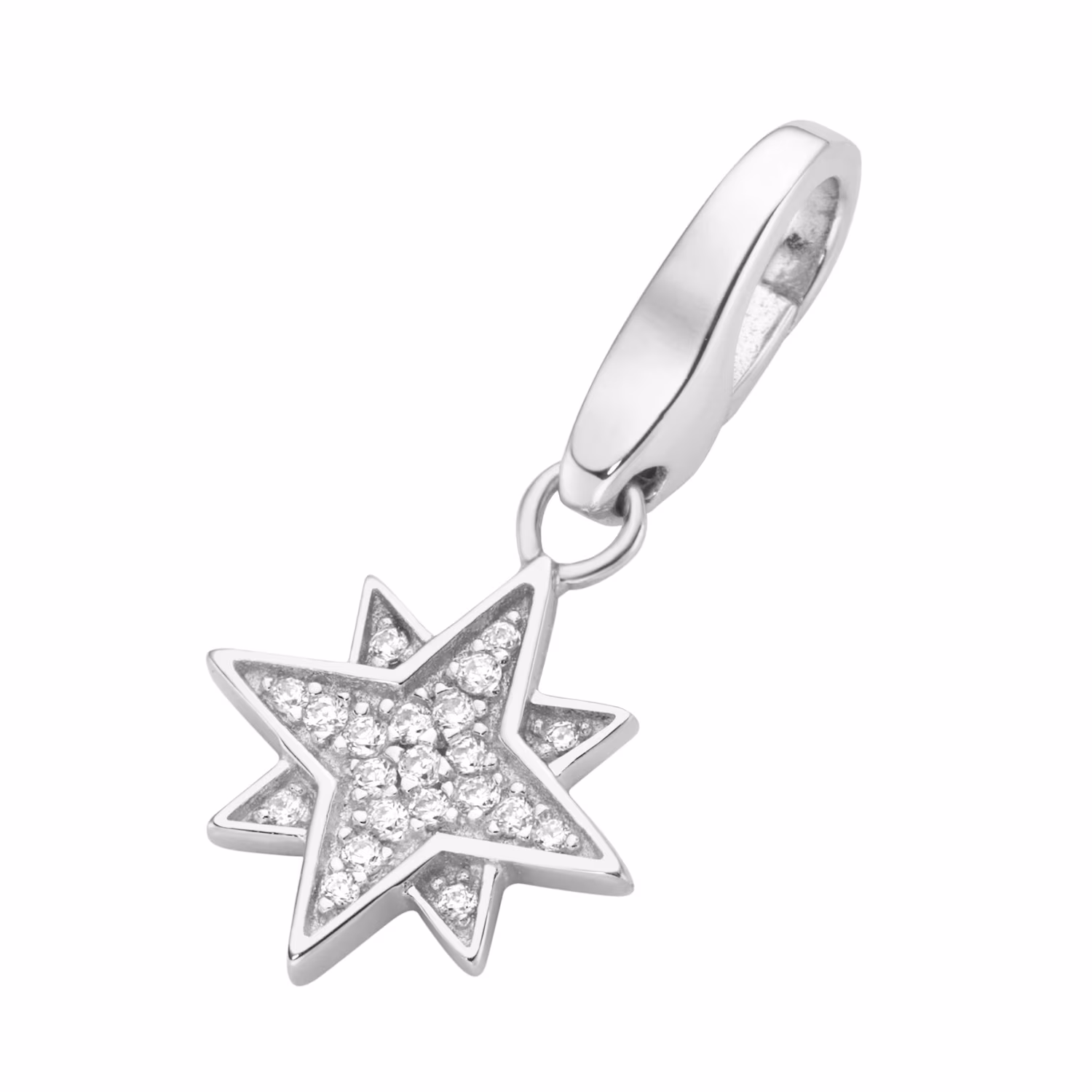 Charm Stern mit Zirkonia, Silber 925