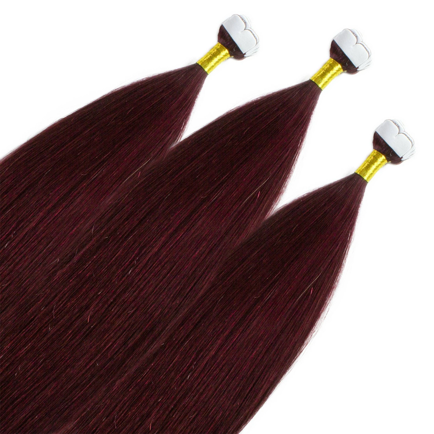 Mini Tape Extensions Premium Echthaar #55/66 Hellbraun Intensiv Violett-Intensiv