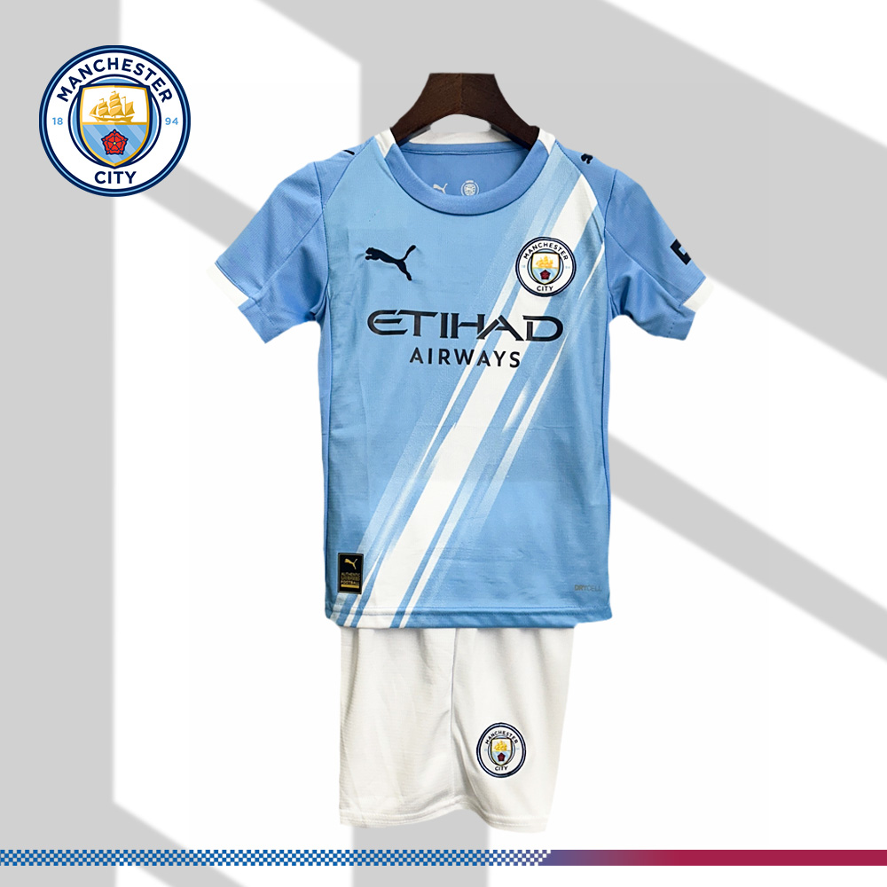 2025/2026 Manchester City Home Football Shirt (Kids Kit socks )