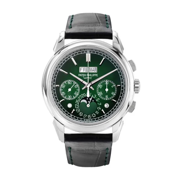 Patek Watch Philippe Patek Philippe Perpetual Calendar Chronograph Green Dial Platinum 41 mm