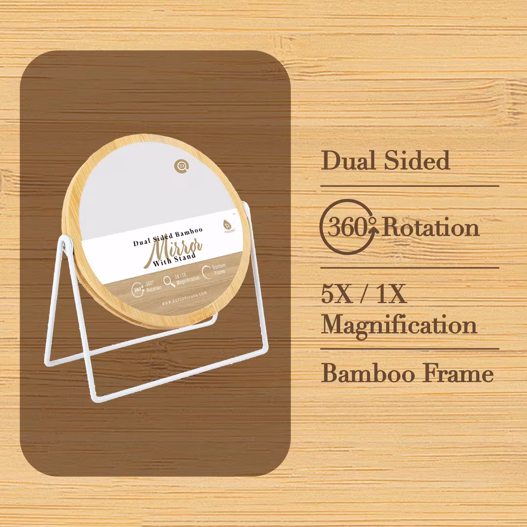 PURSONIC  Dual-Side Mirror with Seamless 360° Rotation